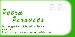 petra pirovits business card